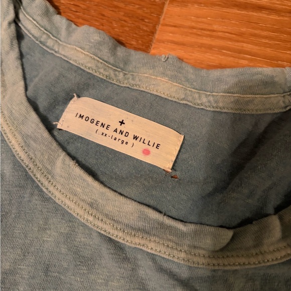 Imogene + Willie Men’s XXL Faded Blue Crew Neck T-Shirt with Pocket - Picture 2 of 7